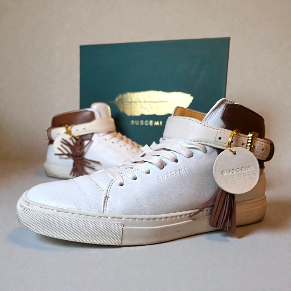 Buscemi White High-Top Sneakers Mens Shoes Size 44